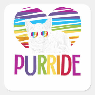 Purride LGBT Gay Pride Cat LGBTQ Pride Month 2019  Square Sticker
