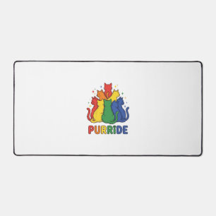 Purride Rainbow Cat Vintage Vector Design_1 Desk Mat