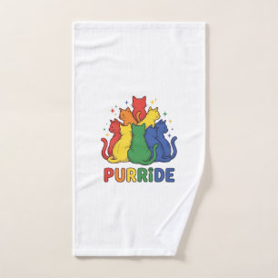 Purride Rainbow Cat Vintage Vector Design_1 Hand Towel