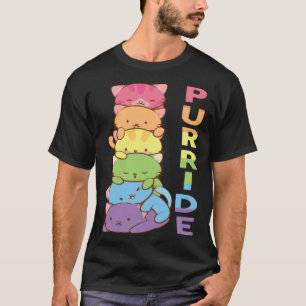 Purride Rainbow Color Cat Gay LGBT Pride T-Shirt