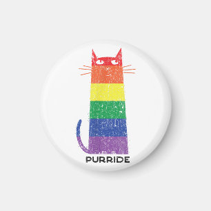 Purride Shirt LGBT Funny Gay Pride Cat Saying Grap Magnet