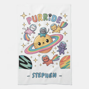 Purride Space Cats – Kawaii Astronaut Cats Kitchen Towel