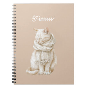Purring Cream White Cat Notebook