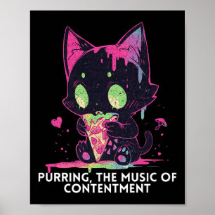 Purring The Music Of Contentment Cute Fun Stoic Ca Poster