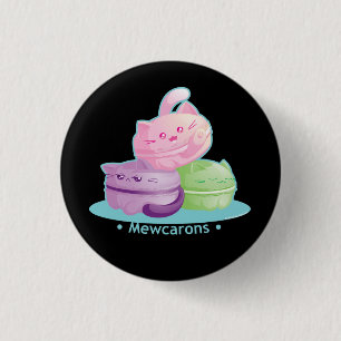 Purrista Pawfee: Cute Kitty Cat Macarons 1 Inch Round Button
