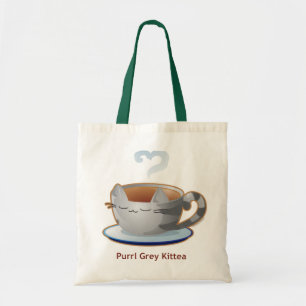 Purrista Pawfee: Grey Kitty Tea Mug Tote Bag