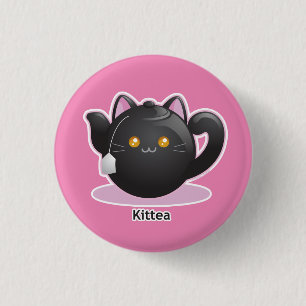 Purrista Pawfee: Kitty Tea Pot 1 Inch Round Button