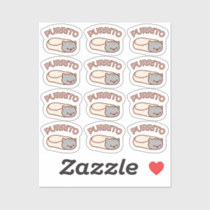 PURRITO Cat Burrito DOZEN Mini Stickers