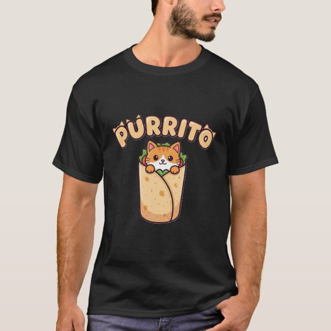 Purrito Funny Cat Lover T-Shirt (Front)