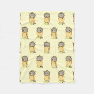 Purrito Kitty Cat Burrito Fleece Blanket