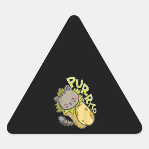 Purrito T Funny Cat Pun Burrito Taco Triangle Sticker
