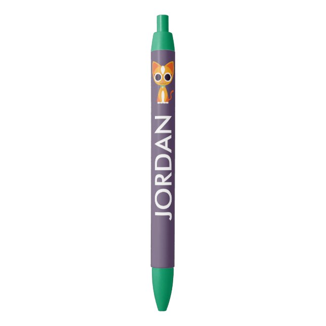 Purrl the Cat Black Ink Pen (Front Vertical)
