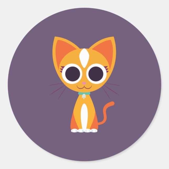 Purrl the Cat Classic Round Sticker (Front)