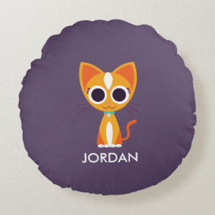 Purrl the Cat Round Pillow