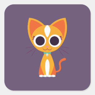 Purrl the Cat Square Sticker
