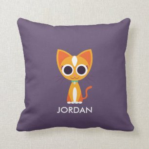 Purrl the Cat Throw Pillow