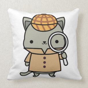 Purrlock Throw Pillow