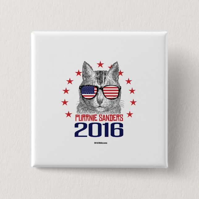 Purrnie Sanders 2016 2 Inch Square Button (Front)