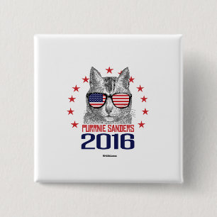 Purrnie Sanders 2016 2 Inch Square Button