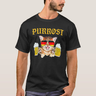 Purrost Cat Drinking Beer Germany Festival Prost T-Shirt