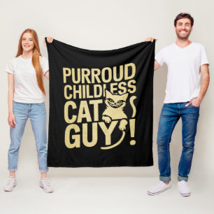 Purroud Childless Cat Guy Voting For President Fleece Blanket