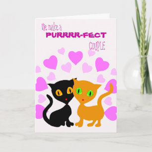 Purrrfect Couple Kitty Cats Holiday Card