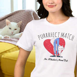 Purrrfect Match Couples Perfect Cat Mom Cat Dad  Tri-Blend Shirt