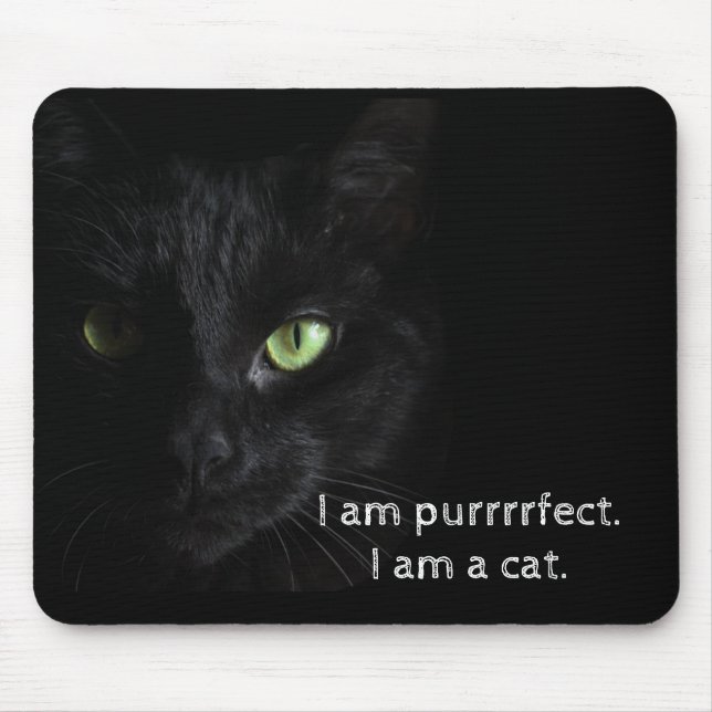 Purrrrfect black cat - Mouse Pad (Front)