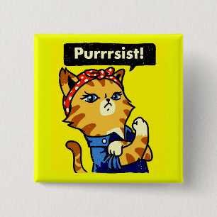 Purrrsist Cat Purrsist 2 Inch Square Button