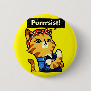 Purrrsist, Cat Purrsist, cat pursist 2 Inch Round Button