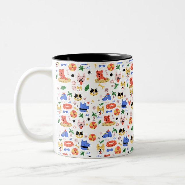 “Purrs & Paws Personalized Mug” Two-Tone Coffee Mug (Left)
