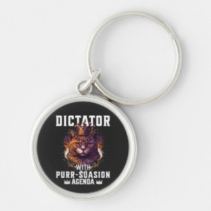 Purrsuasion Agenda Funny Bossy Cat Keychain