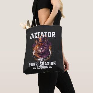 Purrsuasion Agenda Funny Bossy Cat Tote Bag