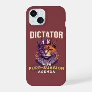 Purrsuasion Agenda Funny Cat Design  iPhone 15 Case