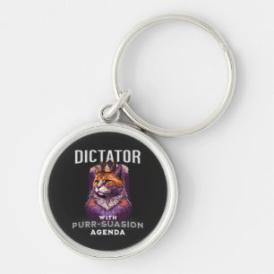 Purrsuasion Agenda Funny Cat Quote Keychain