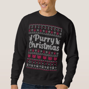 Purry Christmas Crazy Cat Lady Xmas Funny Holiday Sweatshirt
