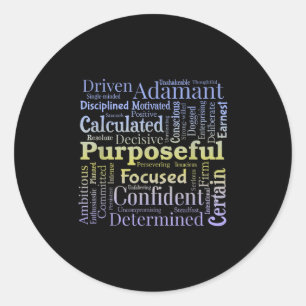 Purseful Word Cloud Art Achiever Motivation Insrat Classic Round Sticker