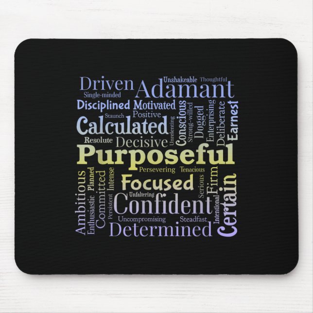 Purseful Word Cloud Art Achiever Motivation Insrat Mouse Pad (Front)