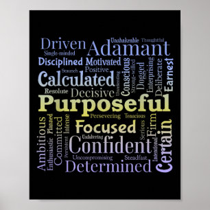 Purseful Word Cloud Art Achiever Motivation Insrat Poster