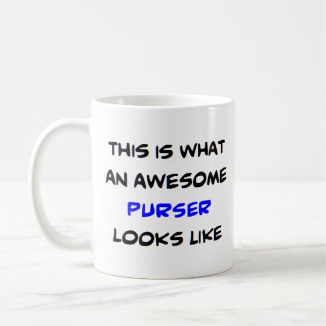 purser, awesome coffee mug (Left)
