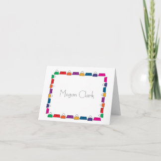 Purses Handbag Border Personalized Stationery Note Card