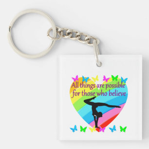 PURSING MY GYMNASTICS GOALS AND DREAMS KEYCHAIN