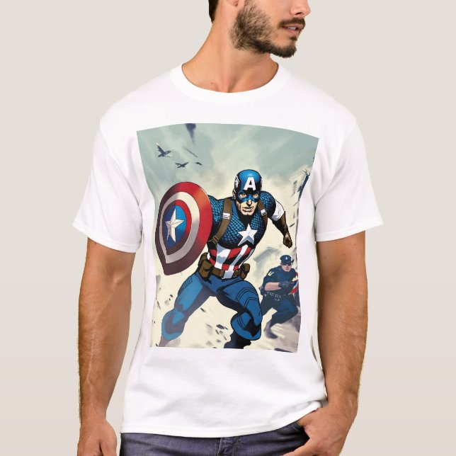 "Pursuit of Justice: Heroic Chase" T-Shirt Design (Front)