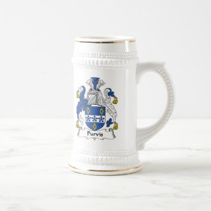 Purvis Family Crest Beer Stein
