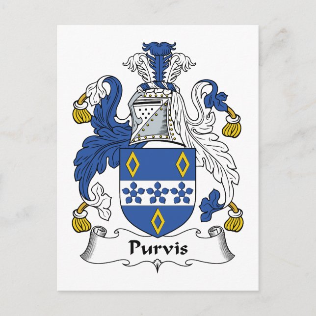 Purvis Family Crest Postcard (Front)