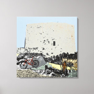 Push Bike and Martello Tower Hythe Kent Canvas Print