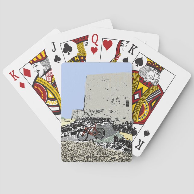 Push Bike and Martello Tower Hythe Kent  Playing C Playing Cards (Back)