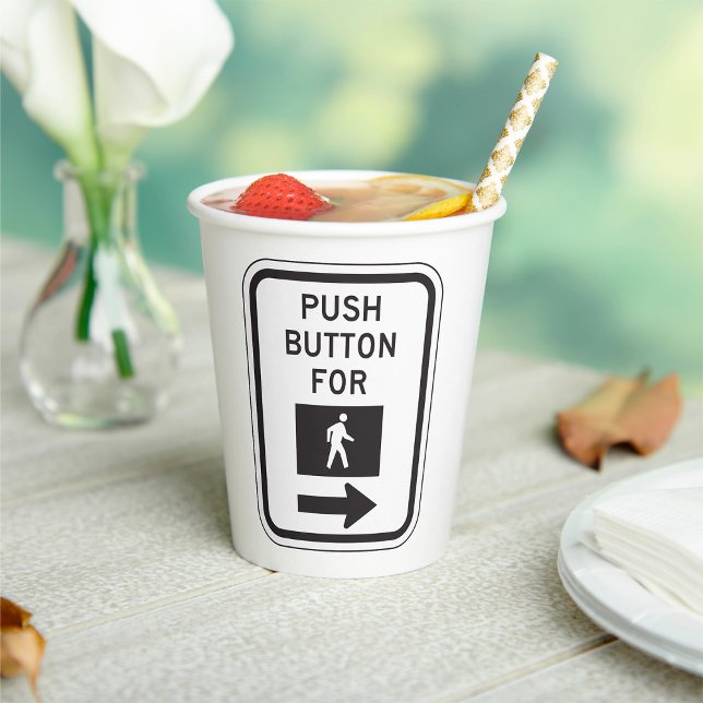 Push Button For Walk Pedestrian Crossing Sign  Paper Cups (Creator Uploaded)