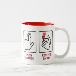 Push button recieve bacon Two-Tone coffee mug