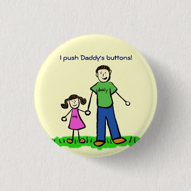 Push Daddy's Buttons Customized Dad Pin Gifts (Front)